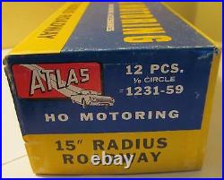 12 Atlas HO 15 Radius 1/8 Circle Roadway Slotcar Curve Tracks #1231 NMIB