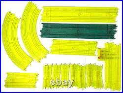 12pc TYCO TOYS Prototype HO Slot Car Track Translucent Yellow &Blue Neon Blaster