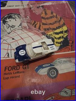 1966 MONOGRAM Lemans Road Race Slot Car & Track Set Ford GT Ferrar Original Box