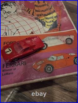1966 MONOGRAM Lemans Road Race Slot Car & Track Set Ford GT Ferrar Original Box