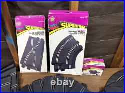 1980s Bachmann SuperTrax 1/32 Slot Car Racing Lot With 4 Cars, Tracks, Remotes +