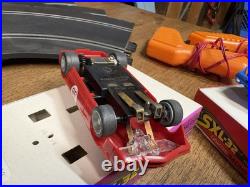 1980s Bachmann SuperTrax 1/32 Slot Car Racing Lot With 4 Cars, Tracks, Remotes +