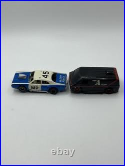1983 Tyco A-Team Action Racing Track Slot Car Set With Vehicles Not Working