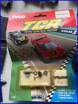1992 Tyco TCR Slotless HO Race Car Set Complete with 3 Cars Track Accessories