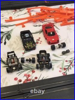 2 Vintage Aurora Afx Race Slot sets Ghost Racer Squeeze Track Set 6 Cars F1 More