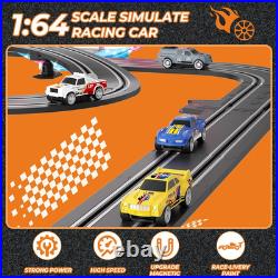 2-in-1 Slot Car Race Track Sets Electric Race Car Track with 4 High-Speed Raci