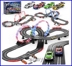 3 IN 1 Slot Car Race Track Sets with 4 High Speed Slot Cars, Electric Race Car T