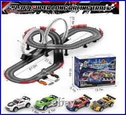 3 IN 1 Slot Car Race Track Sets with 4 High Speed Slot Cars, Electric Race Car T