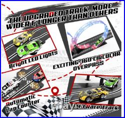 3 IN 1 Slot Car Race Track Sets with 4 High Speed Slot Cars, Electric Race Car T
