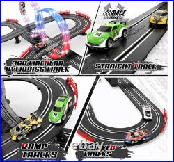 3 IN 1 Slot Car Race Track Sets with 4 High Speed Slot Cars, Electric Race Car T