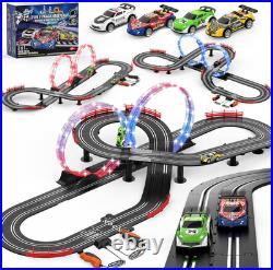 3 in 1 Slot Car Race Track Sets with 4 High Speed Slot Cars, Electric Race Car T
