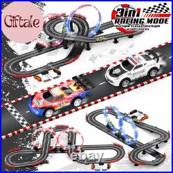 3 in 1 Slot Car Race Track Sets with 4 High Speed Slot Cars, Electric Race Car T