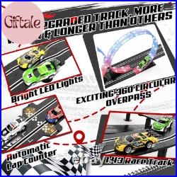 3 in 1 Slot Car Race Track Sets with 4 High Speed Slot Cars, Electric Race Car T