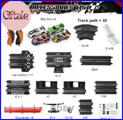 3 in 1 Slot Car Race Track Sets with 4 High Speed Slot Cars, Electric Race Car T