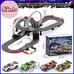 3 in 1 Slot Car Race Track Sets with 4 High Speed Slot Cars, Electric Race Car T