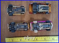 4 HO AFX Slot Cars plus Track