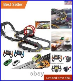 40FT Slot Car Race Track Set Electric Powered Super Loop Speedway with Four C