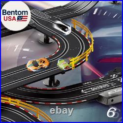 40FT Slot Car Race Track Set Electric Powered Super Loop Speedway with Four Cars