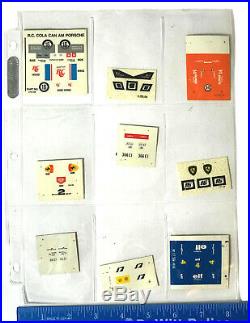9pc V. RARE Aurora AFX G+ HO Slot Car Factory Approval Stickers Archival History