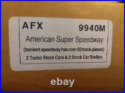 AFX 9940 American Super Speedway Slot Car 47' TRACK 2 Cars 4 Bodies NIB