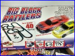 AFX Big Block Battlers 9802 HO Scale Slot Car Track, Missing 1 Car Open Box