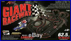 AFX Giant Raceway 62.5' HO Slot Car Track Set withTri-Power Pack 22020