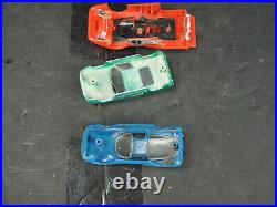 AFX HO gauge slot car racing sets with lots of extra cars and track 1971 1974