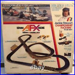 AFX Jackie Stewart Championship Raceway Set Box Lot 7 Cars + Extra Track