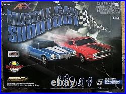 AFX Muscle Car Shootout Electronic 164 Slot Car 5 different track layouts Used