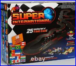 AFX Super International 4 Lane Mega G+ HO Slot Car race Track Set Tri-Power MG+