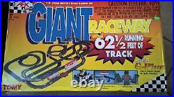 AFX Tomy SUPER Giant Raceway Track HO Slot Car Set Track Complete w Cars