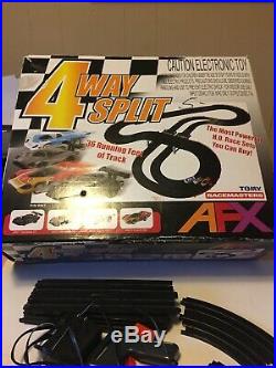 AFX Tomy Super G Plus 4 Way Split Raceway Race Slot Car Set Parts