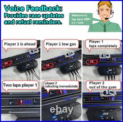 AGM MASETCH Slot Car Racing Set with LED Lap Counter, High Speed, Fuel Pit Stop