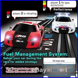 AGM MASTECH Top Racer Slot Car Track Set 1/64 LED Lap Counter 4 Cars MR-06U