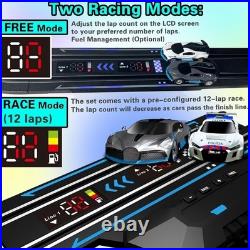 AGM MASTECH Top Racer Slot Car Track Set 1/64 LED Lap Counter 4 Cars MR-06U