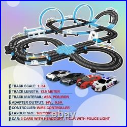 AGM MASTECH Top Racer Slot Car Track Set 1/64 LED Lap Counter 4 Cars MR-06U