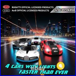 AGM MASTECH Top Racer Slot Car Track Set 1/64 LED Lap Counter 4 Cars MR-06U