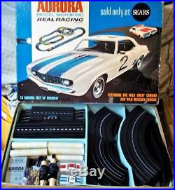 AURORA MM SEARS #1981 T-JET 2 LANE HO Slot Car Race Track Set 2 Cars Box+ TYCO