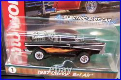 AUTO WORLD 1957 CHEVY BEL AIR CHALLENGE With 15ft PRO SLOT CAR RACE TRACK NEW 1/64