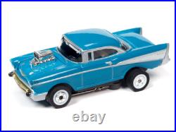 AUTO WORLD 1957 CHEVY BEL AIR CHALLENGE With 15ft PRO SLOT CAR RACE TRACK NEW 1/64