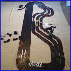 Afx tomy 6- lane slot car track ho 1/64 scale tested