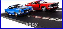American Street Duel 1970'S Camaro Vs. Mustang 132 Slot Car Race Track Set C142