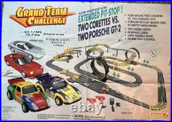 Artin Rare Slot Car Set Grand Team Challenge Four Racers 65 1/2 Foot Track