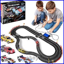 Atlasonix Slot Car Race Track Sets Battery or Electric Race Car Track with 4 2