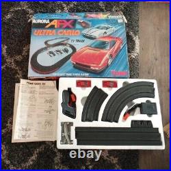 Aurora AFX Ultra Carlo HO Slot Car Race Track Set with Box & Cars Vtg 1986