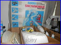 Aurora T-Jet Rare original Snowmobile Race Track Set with Box & Snowmobiles