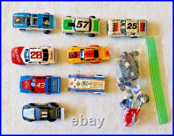 Aurora Tyco Slot Car Double Set Track, 2 Power, 4 Controllers, 8 Cars