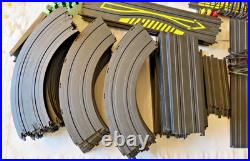 Aurora Tyco Slot Car Double Set Track, 2 Power, 4 Controllers, 8 Cars