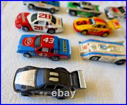Aurora Tyco Slot Car Double Set Track, 2 Power, 4 Controllers, 8 Cars
