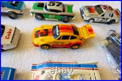 Aurora Tyco Slot Car Double Set Track, 2 Power, 4 Controllers, 8 Cars